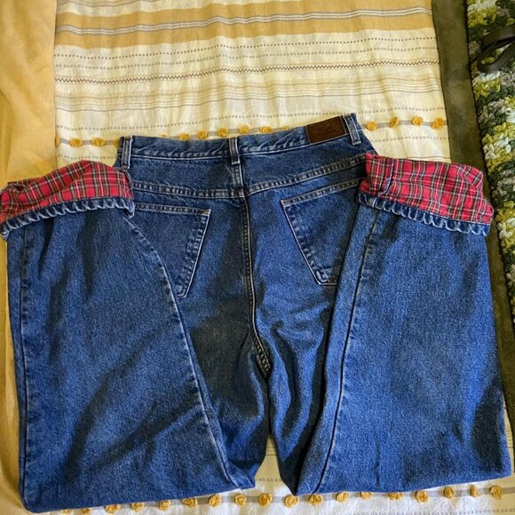 Vintage L.L. Bean double L relaxed fit lined cotton high rise jeans | size 12T - Picture 8 of 10